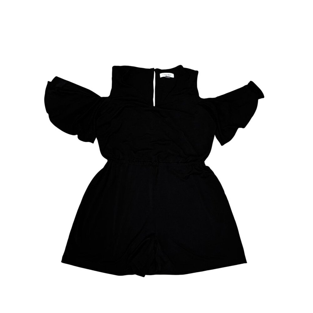 Calvin Klein Womens Black Cold Shoulder Romper Size 2